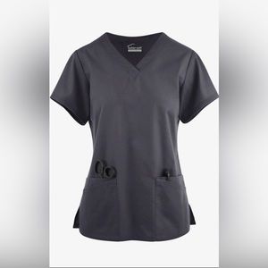Butter Soft by UA Womens 4 pocket V-neck Scrub Top Pewter Grey